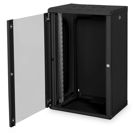 20U wall cabinet, Unique 600x450x998 mm, color black (RAL 9005)