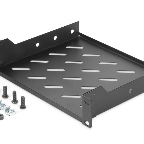 Estante 1U de 10 pulgadas 44x255x201 mm, color negro (RAL 9005)