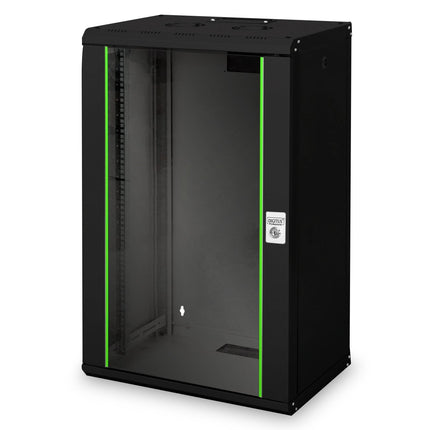 20U wall cabinet, Unique 600x450x998 mm, color black (RAL 9005)