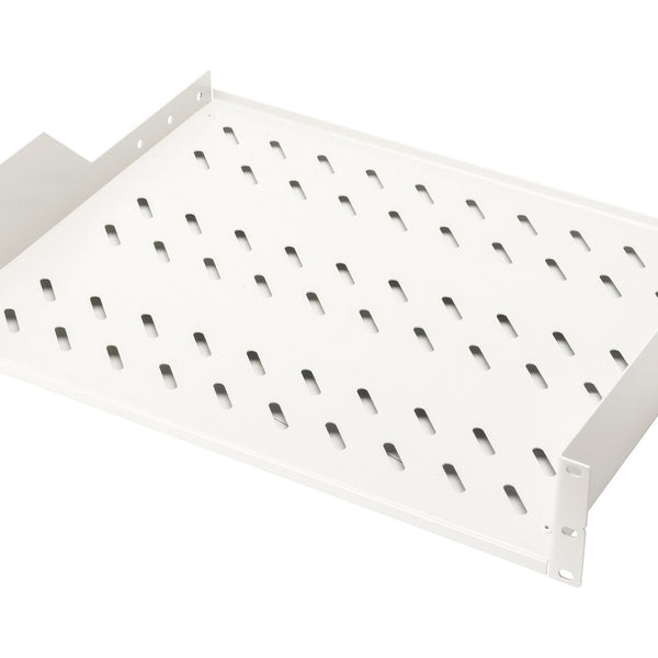Estantería 2U de 19 pulgadas para racks desde 450 mm de profundidad 88,5x483x352 mm, hasta 25 kg, gris claro (RAL 7035)