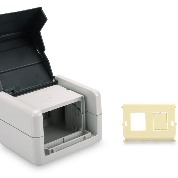 Caja de montaje en superficie Keystone de 2 vías a prueba de salpicaduras IP44