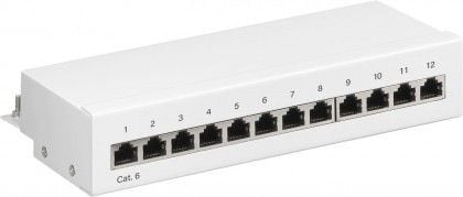 Panel de conexión CAT6 Mini/Desktop de 12 puertos blanco