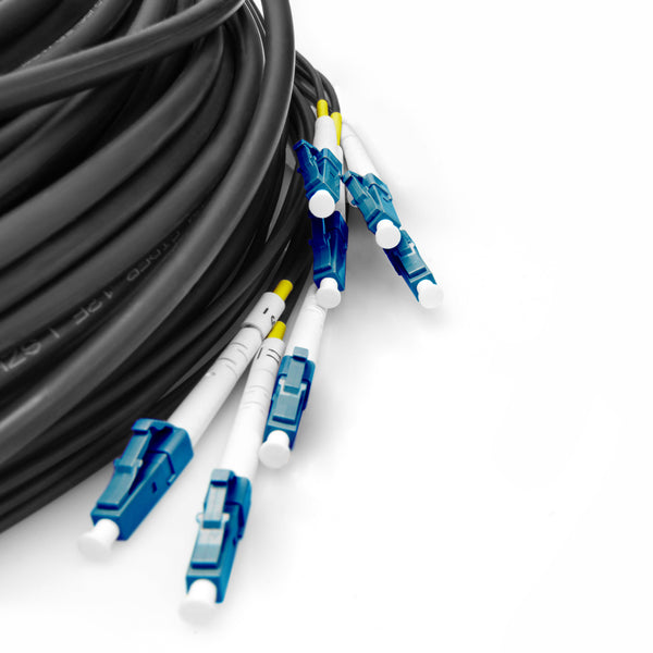 Cable de fibra óptica universal premontado, 30 m, monomodo OS2, 8 fibras, LC/UPC - LC/UPC 