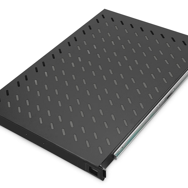 1U pull-out shelf for cabinets from 1000mm depth max. 65 kg black