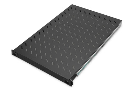 1U pull-out shelf for cabinets from 1000mm depth max. 65 kg black