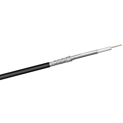 Cable coaxial para exterior, doble blindaje, 100 dB, en rollo de 100 m, color negro