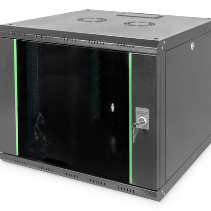 9U wall cabinet, Unique 600x600x509 mm, color black (RAL 9005)