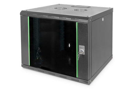9U wall cabinet, Unique 600x600x509 mm, color black (RAL 9005)